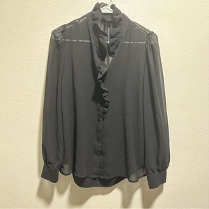Banana Republic black sheer blouse. Size medium. Work Attire.